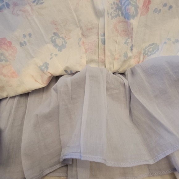 LoveShackFancy Floral Mini Skirt in Cream and Blue - Picture 10 of 15